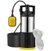 Image de Wiltec Pompe à eau immergée 1000 W   5500 l/h   Refoulement max. 30 m profondeur max. 7 m   en PPO et acier   avec Interrupteur à f