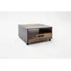 Image de Table basse carré a roulette - panneaux de particules - décor bois vieilli et gris - double plateau -1 tiroir - l70 x p70 x h40 cm TRE4251585334448