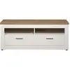 Image de Meuble Tv Bois De Pin Clair Et Blanc 2 Tiroirs Aline