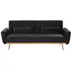Image de Canapé convertible 3 places en velours noir eina 128591