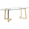 Image de Table basse doré et plateau en verre FRESNO