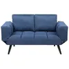Image de Canapé convertible 2 places en tissu bleu marine BREKKE