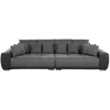 Image de Canapé 4 places en tissu gris foncé et noir TORPO