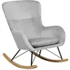 Image de Fauteuil À Bascule Ellan Velours Gris Clair