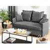 Image de Canapé Convertible 2 Places En Tissu Gris Hovin