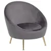 Image de Fauteuil en velours gris - BELIANI - LANGA - Style Classique - Avec accoudoirs - Fonction Relaxation