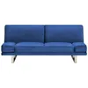 Image de Canapé convertible 2 places en velours bleu marine YORK