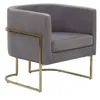 Image de Beliani - Fauteuil club en velours gris SIRKKA