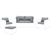 Image de Jeu de housses de coussins en tissu gris pour salon de jardin MILANO