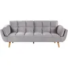 Image de Canapé-lit 3 Places Asby Velours Gris Clair