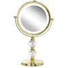 Image de Miroir de maquillage avec éclairage LED ø 18 cm doré CLAIRA