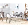 Image de Table à manger en verre / pieds argentés 160 x 90 cm ENVIA