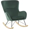 Image de Fauteuil À Bascule Ellan Velours Vert Foncé