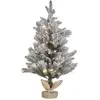 Image de Sapin De Noël Artificiel Enneigé Led Maligne 90 Cm Blanc