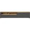 Image de Meuble Tv - Esteban - Urbain - En Panneaux De Particules - Chene Blond / Gris Anthracite Mat - 210 X 43 X 41 Cm -