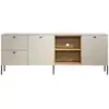 Image de Meuble tv sao paulo - cachemire chene blond - 2 portes, 2 niches, 2 tiroirs - 110 x 68 x 45 cm - SAOPAUL243932043