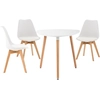 Image de Ensemble De Salle À Manger Libanera Avec 1 Table Et 3 Chaises Blanc