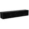 Image de Meuble tv suspendu 3 portes 160x30x30 cm effet marbre noir - kyoni
