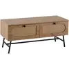 Image de Wohnling Meuble Tv 100 Cm Lowboard Tiroir Commode Tv Rotin Espace De Rangement