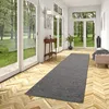 Image de Mona - Tapis long couloir - Tapis en velours à poils longs - gris - 100x200 cm
