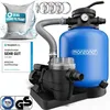 Image de MONZANA® Système de filtre à sable 13.200L/H préfiltre piscine 58.000L 25kg verre filtrant 7 voies raccord 2en1 Ø32-38mm 600W eau