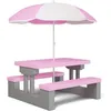 Image de Salon de jardin pour enfants Spielwerk® Rose Table Pique-nique avec banc et parasol idéal extérieur comme intérieur