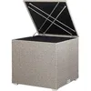Image de Casaria coffre de rangement 75x75x70cm idéal coussin polyrotin résistant intempéries revêtement imperméable intérieur