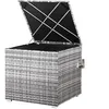 Image de Casaria coffre de rangement 75x75x70cm idéal coussin polyrotin résistant intempéries revêtement imperméable intérieur