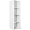 Image de Étagère Bibliothèque blanc 106 x 30 x 30 cm Meuble de rangement intérieur 4 compartiments