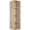 Image de Étagère Bibliothèque chêne 106 x 30 x 30 cm Meuble de rangement intérieur 4 compartiments