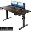 Image de Casaria Bureau réglable en hauteur électrique Beige 140cm bureau assis debout écran LCD support accessoires télétravail