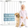 Image de Barrière sécurité - IB STYLE - Berrin - Pas de perçage - Fixation par Pression- pour Enfants 6 a 24 Mois- 95-105 cm Blanc