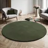 Image de the carpet Relax tapis moelleux à poils courts antidérapant lavable à 30 degrés Vert forêt 200 cm Rond