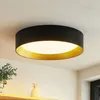Image de LED Plafonnier Kambia (Moderne) en Noir Aluminium e. a. pour Salon & Salle à manger (1 lampeà) Eclairage Lampe Luminaire Plafond