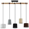 Image de Suspension - Lindby - lampe suspendue - Bois Tissu textile - noir beige
