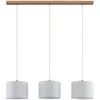 Image de Lindby Suspension en Tissu Imarin à intensité variable (Moderne) Marron Textile e. a. pour Salon & Salle manger (à 3 lampes E27)