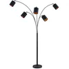 Image de Lindby Lampadaire Tissu Abiram (Moderne) en Noir Métal e. a. pour Salon & Salle à manger (à 5 lampes E14) Sur Pied Lampe a de Sol