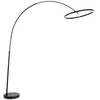 Image de LED Lampadaire Virvera (Moderne) en Noir Aluminium e. a. pour Salon & Salle à manger (1 lampeà) arqué lampadaire arc lampe sur
