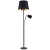 Image de Lampadaire salon - Lindby - lampe sur pied - Tissu textile - noir doré