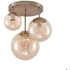 Image de Lindby Plafonnier Teeja à intensité variable (Moderne) en Beige Verre e. a. pour Salon & Salle manger (à 3 lampes E27) Luminaire
