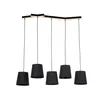 Image de Suspension - Lucande - lampe suspendue - Bois Tissu textile - 113 x 53 x 21 cm - noir bois