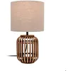 Image de Lindby Lampe à poser Marzanna (Traditionnel) en Marron Textile e. a. pour Salon & Salle manger (1 lampeà E27) de chevet