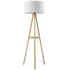 Image de Lindby Lampadaire Tissu Adamio (Traditionnel) en Marron Bois e. a. pour Salon & Salle à manger (1 lampeà E27) Sur Pied Lampe a de