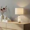 Image de Lindby Lampe à poser Alabaster (Scandinave) en Blanc Textile e. a. pour Salon & Salle manger (1 lampeà E27) textile