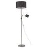Image de Lampadaire salon - Lindby - lampe sur pied - Tissu textile - nickel mat gris
