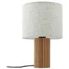 Image de Lindby Lampe à poser Kimiko (Scandinave) en Marron Bois e. a. pour Salon & Salle manger (1 lampeà E27) textile