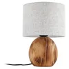 Image de Lindby Lampe à poser Mayumi (Scandinave) en Marron Bois e. a. pour Salon & Salle manger (1 lampeà E27) textile