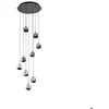 Image de LED Suspension en verre Hayley (Moderne) Transparent Verre e. a. pour Salon & Salle à manger (à 9 lampes ) Luminaire Lampe plafond