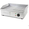 Image de Plancha Professionnelle - VERTES - 3000W - Inox - Surface de Gril Lisse & Rainurée 55x35cm - Thermostat - Température 50-300°C