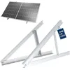 Image de NuaSol Support pour panneau solaire jusquà 72 cm Toit plat PV Réglable de 0 à 90 ° Kit Aluminium Matériel de montage